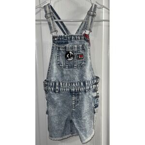 Girls Justice Stone‎ Wash Snoopy Short Overalls Size 7